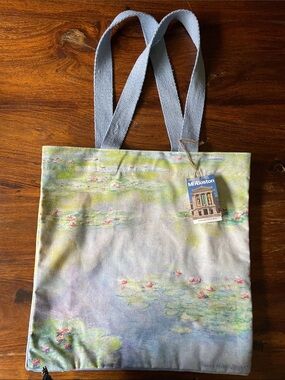 NWT NEW Water Lilies by MONET 100% Cotton Canvas Tote Bag Impressionism Boston